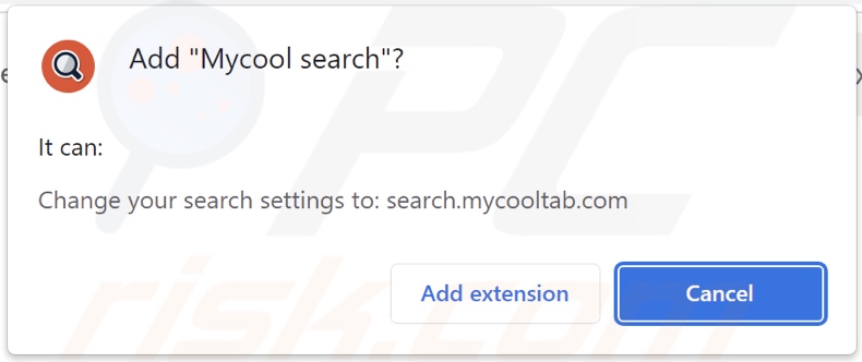 Mycool search Browserentführer bittet um Berechtigungen