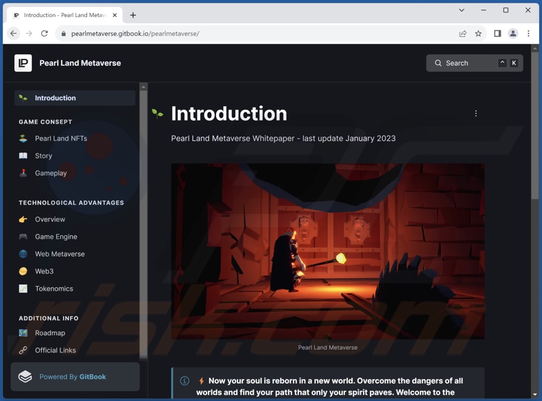 Pearl Land Metaverse Whitepaper Webseite (PureLand Umbenennung)