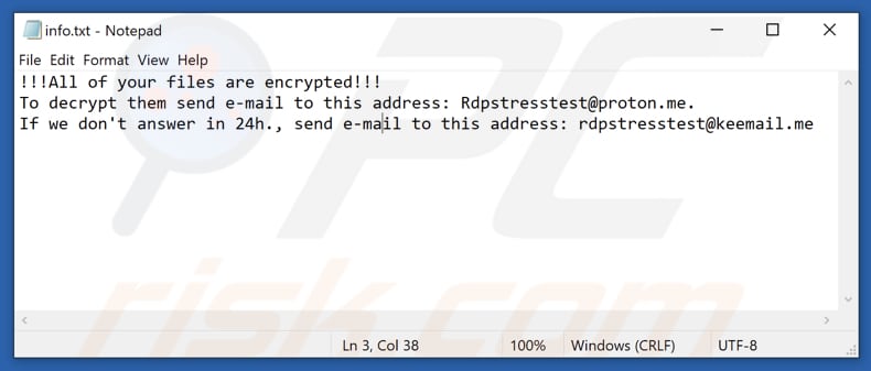Rdptest Ransomware Textdatei (info.txt)