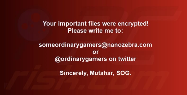 SomeOrdinaryGamers Mutahar Ransomware Hintergrund