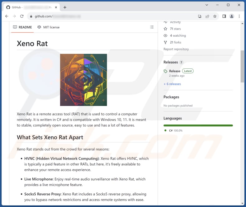 Xeno RAT auf GitHub