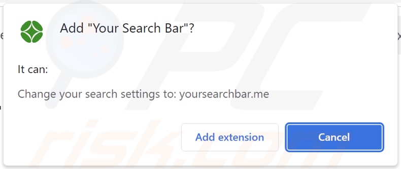 Der Your Search Bar Browserentführer bittet um Genehmigungen