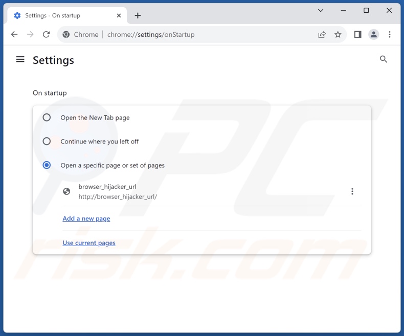 Ändern der Startseite von Google Chrome