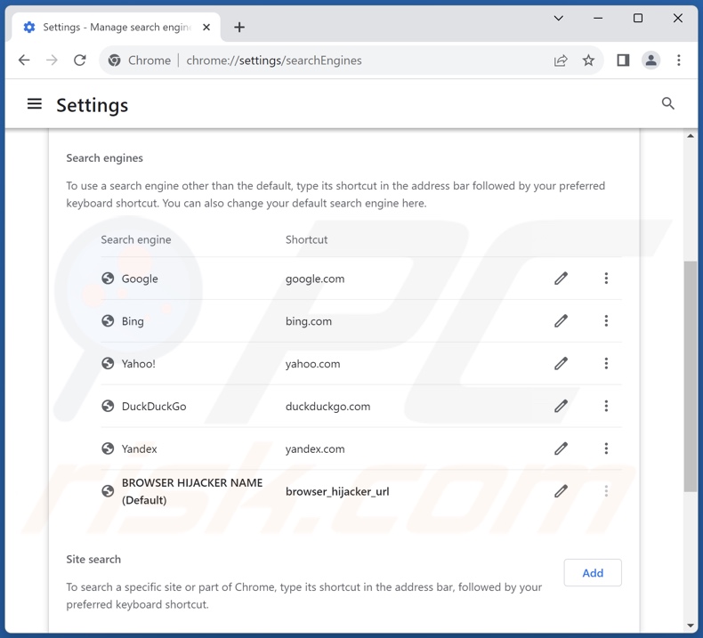 Ändern der Standardsuchmaschine in Google Chrome
