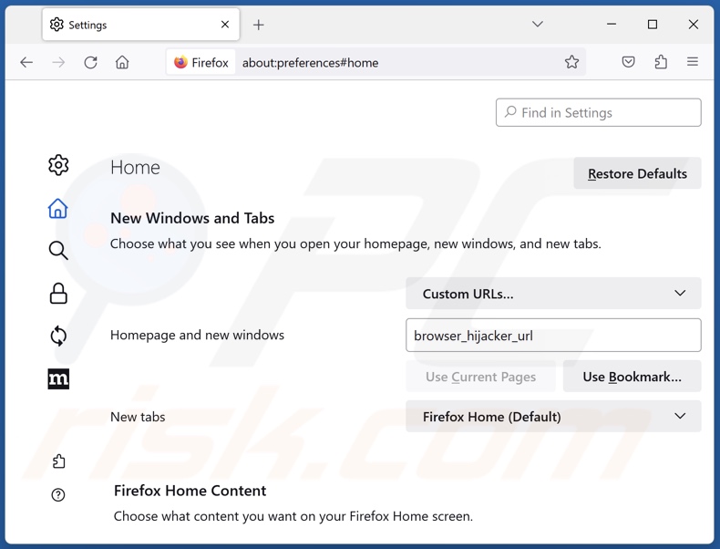 Ändern der Startseite von Mozilla Firefox