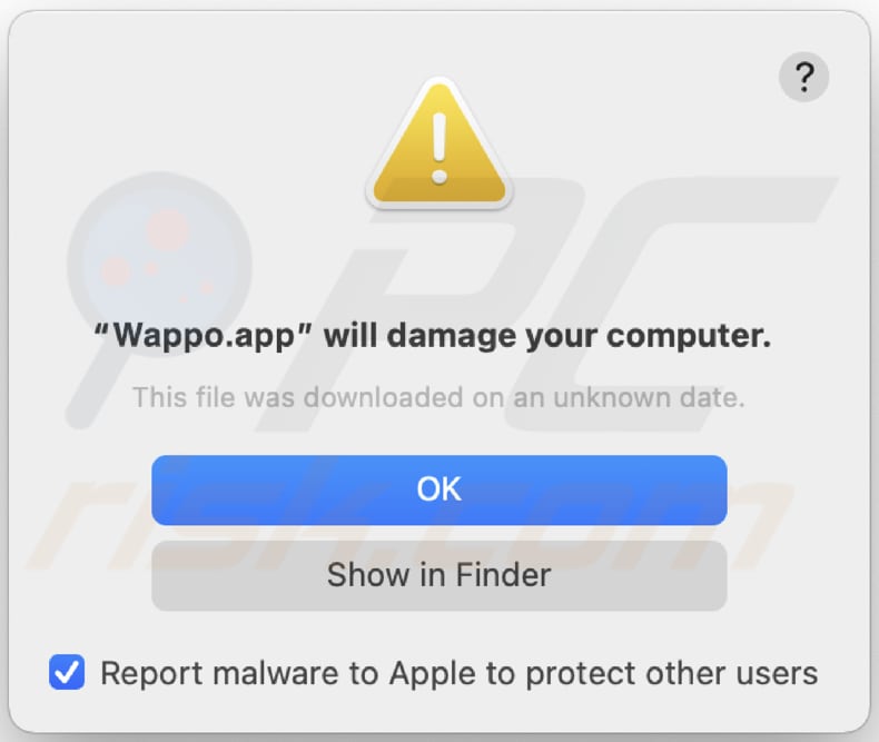 Wappo.app Adware Pop-up Warnung
