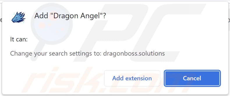 Der Dragon Angel Browserentführer bittet um Berechtigungen
