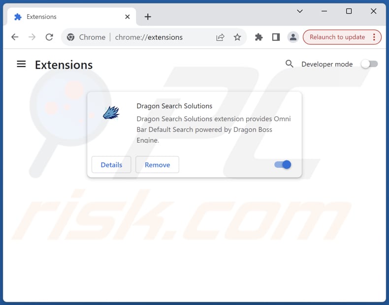Mit dragonboss.solutions verwandte Google Chrome Erweiterungen entfernen
