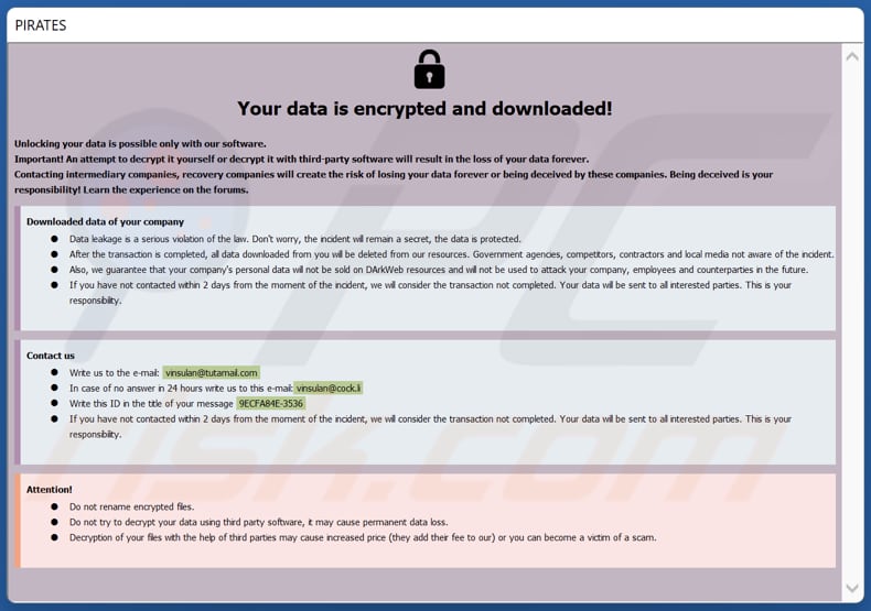 Dialogfenster der Dzen Ransomware Lösegeldforderung (info.hta)