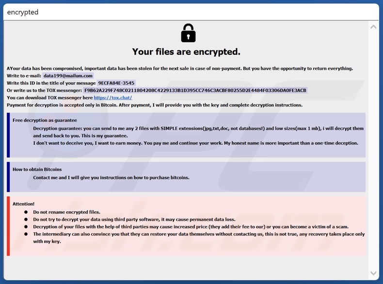 FORCE Ransomware Lösegeldforderung (info.hta)