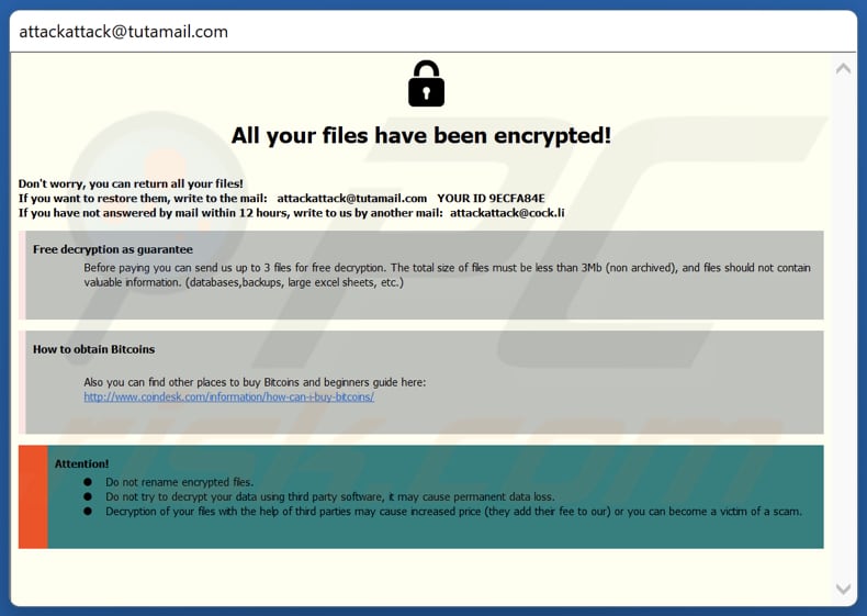 ATCK Ransomware Pop-up Erpresserbrief