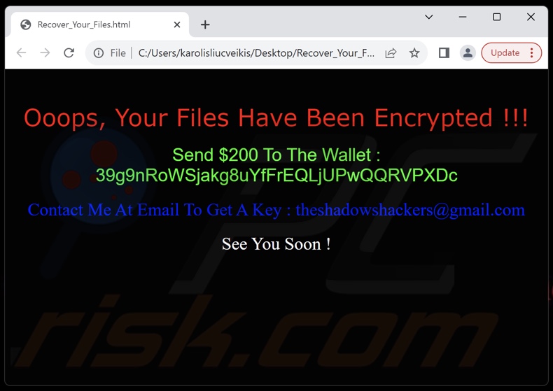 BlackSkull ransomware Textdatei (Recover_Your_Files.html)