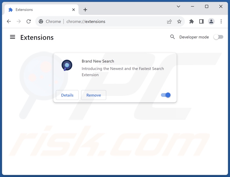 Entfernen von brandnewsearch.com-bezogenen Google Chrome-Erweiterungen