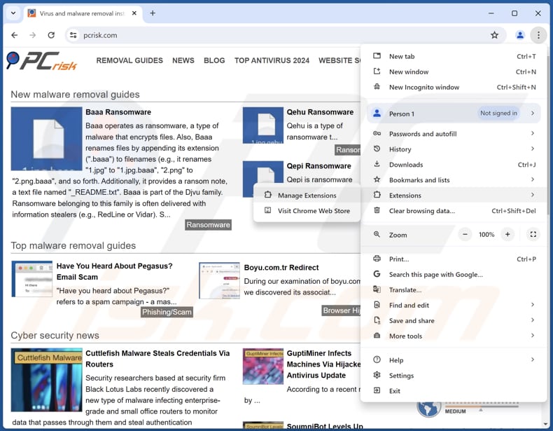 Schritt zum Entfernen von GuardGo aus Google Chrome 1