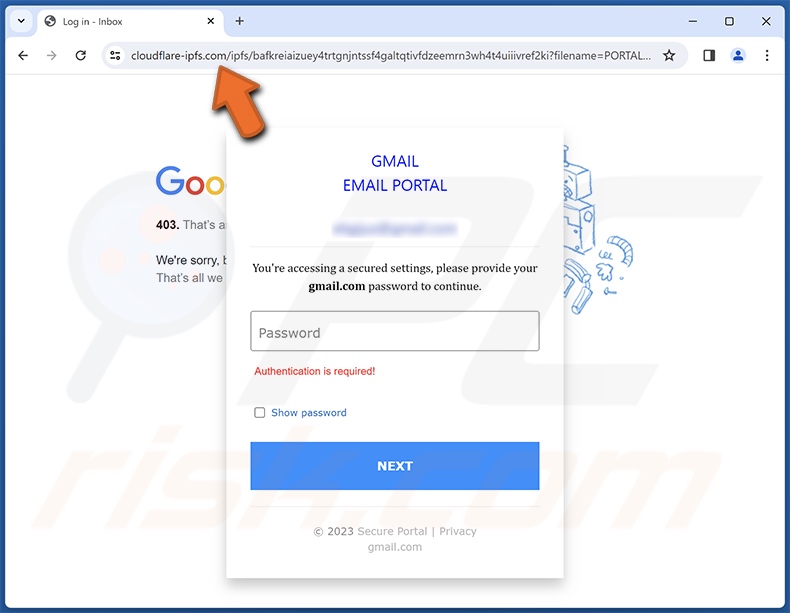 Virus Activities Were Detected Betrugs-E-Mail beworben Phishing-Website