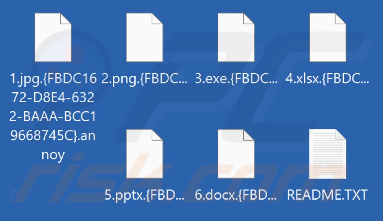 Von Annoy ransomware verschlüsselte Dateien (.{victim's_ID}.annoy Erweiterung)