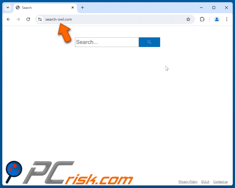 search-owl.com leitet über search-2go.com weiter, bevor die Seite bei Yahoo landet (GIF)