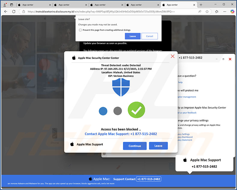 Apple Mac Security Center Betrug
