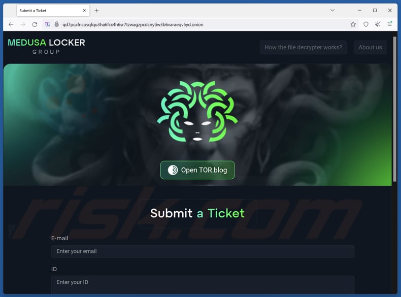 CRFILE ransomware Kontaktwebsite