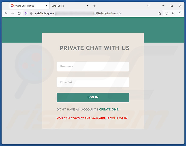 Chat-Website der Gunra-Ransomware im Tor-Netzwerk