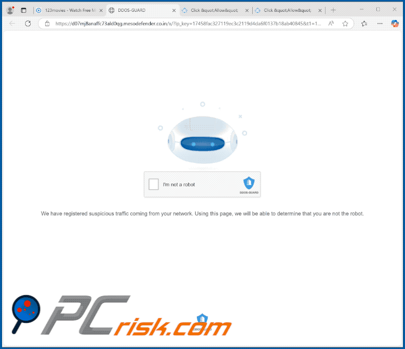 Darstellung der Website mesodefender.co[.]in (GIF)