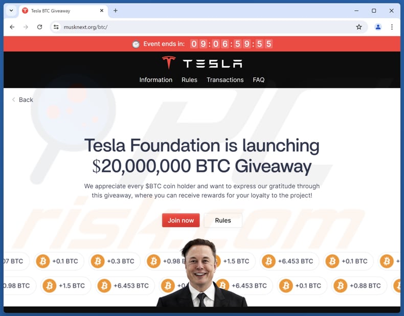 Tesla Foundation Giveaway betrug zweite Seite
