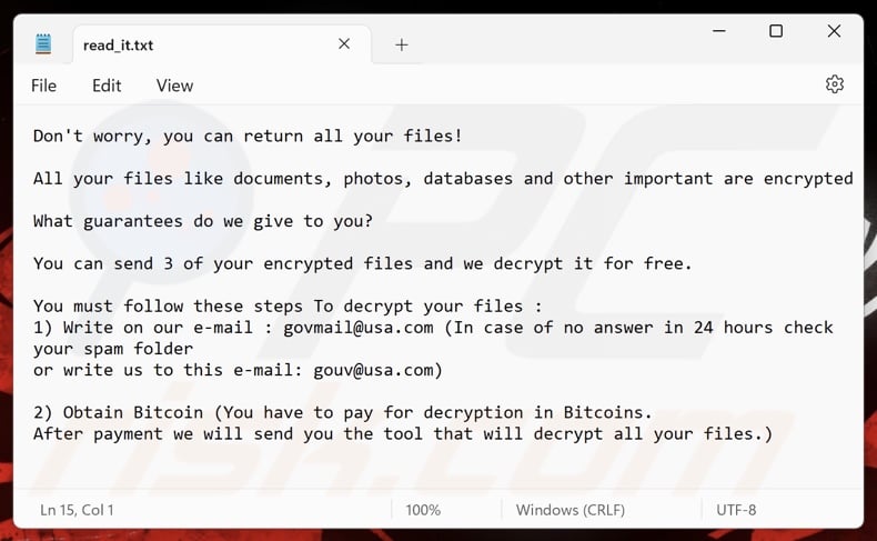 Govcrypt ransomware Lösegeldforderung (read_it.txt)