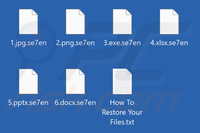 Von Se7en Ransomware verschlüsselte Dateien (Erweiterung .se7en)