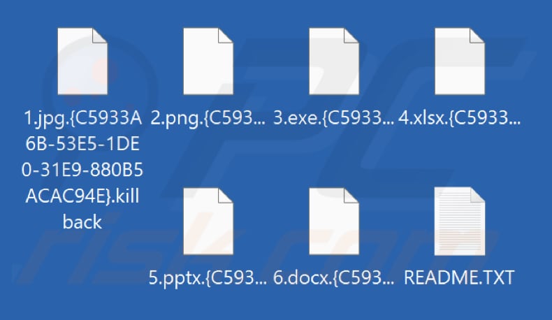 Von KillBack-Ransomware verschlüsselte Dateien (Erweiterung .killback)