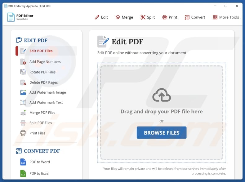 PDF Editor By AppSuite PUA, das zum Einschleusen der TamperedChef-Malware verwendet wird