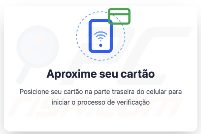 PhantomCard-Malware, Bildschirm 1 (Karte antippen)