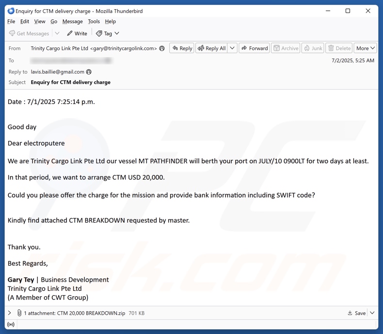 QuirkyLoader-Malware verbreitet Betrugs-E-Mail 7