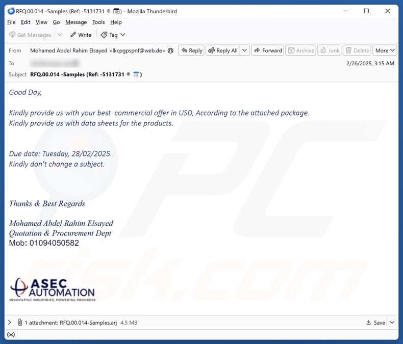 QuirkyLoader-Malware verbreitet Betrugs-E-Mail 8