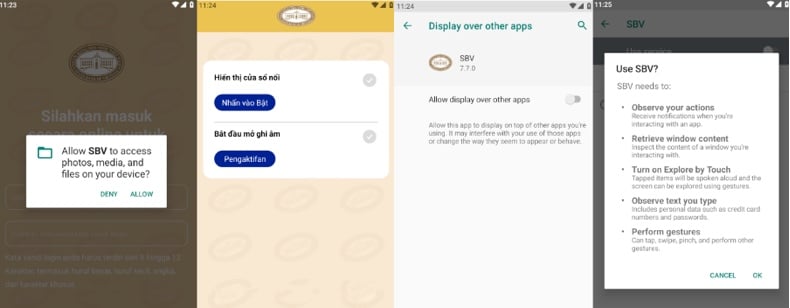 Von der RedHook-Malware angeforderte Berechtigungen