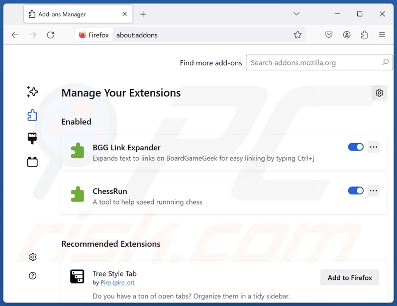 Entfernen von Mozilla Firefox-Erweiterungen im Zusammenhang mit search-redirect.com