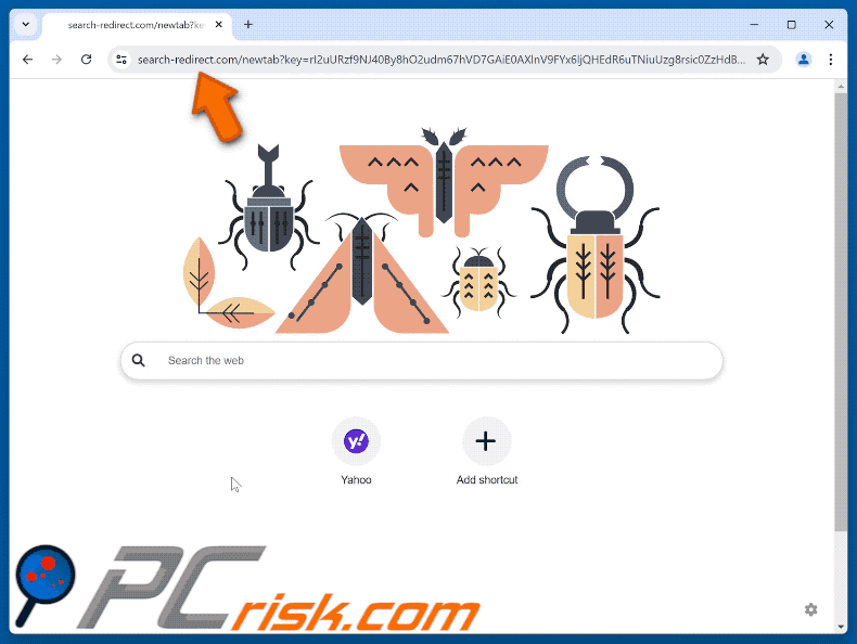search-redirect.com leitet zu Yahoo weiter (GIF)