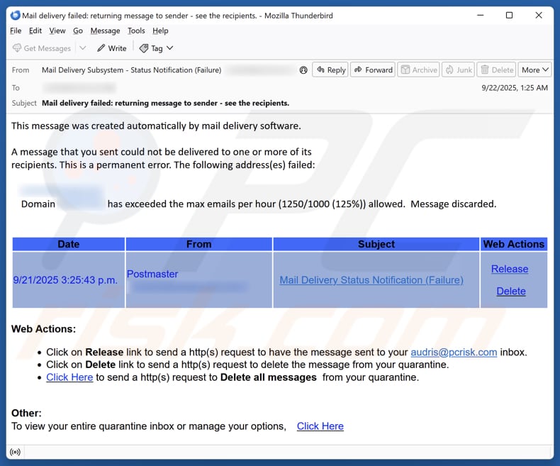 E-Mail Kampagne mit Betrugsversuchen in Form von Fehlermeldungen zu E-Mail Konten