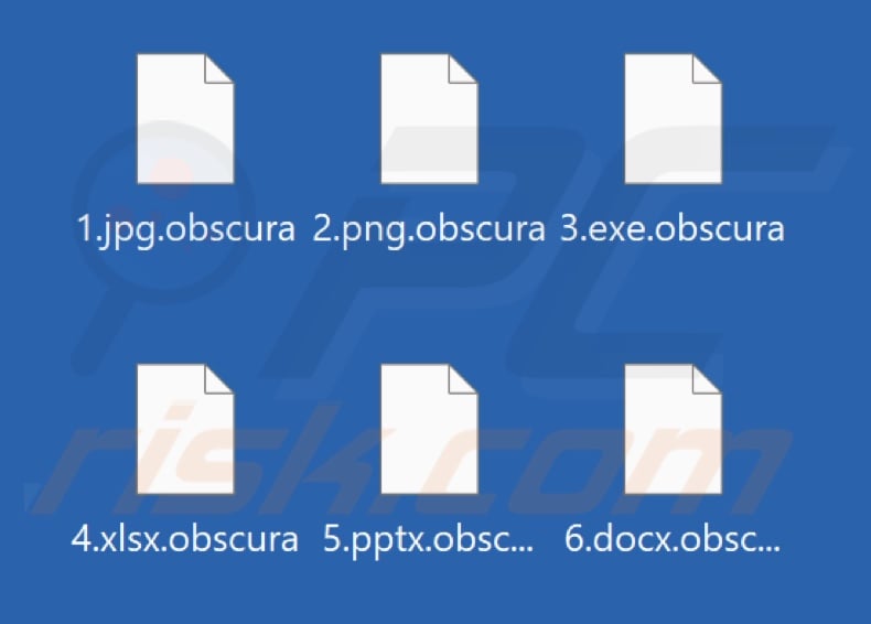 Von der Ransomware Obscura verschlüsselte Dateien (Erweiterung .obscura)