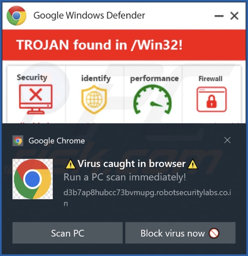 Von der Webseite robotsecuritylabs.co[.]in gelieferte Werbung