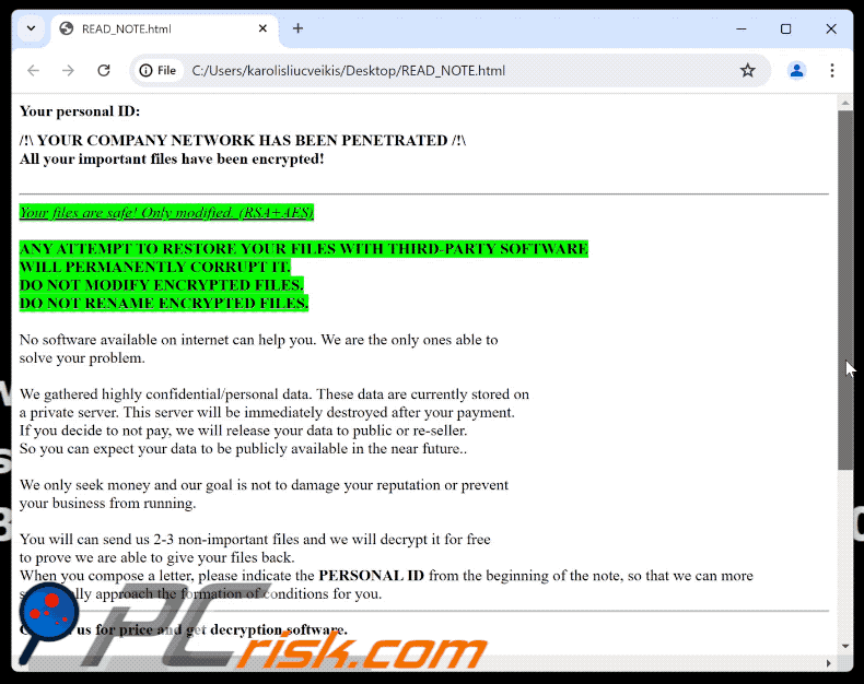 SolutionWeHave Ransomware Lösegeldforderung (READ_NOTE.html) GIF