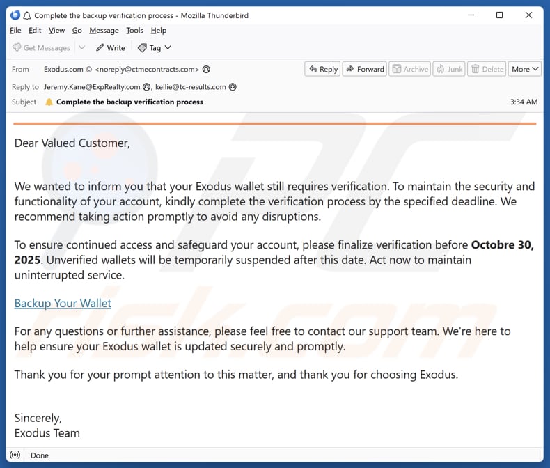 Email Account Failure Notice E-Mail Spam Kampagne