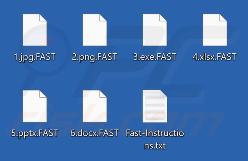 Mit FastLock-Ransomware verschlüsselte Dateien (Dateiendung .FAST)