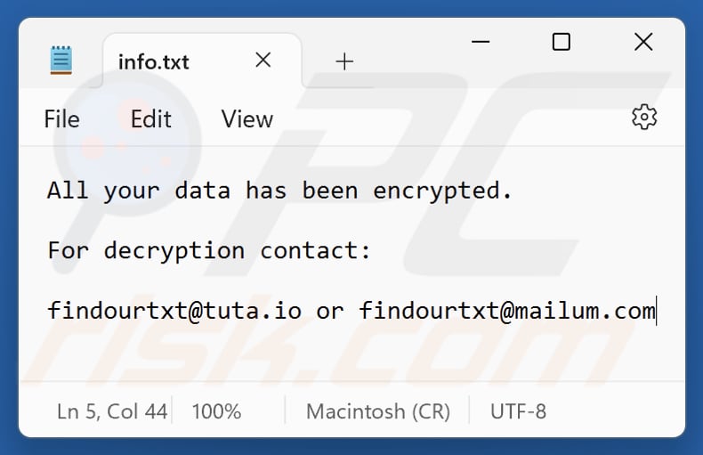 FIND ransomware txt Datei (info.txt)