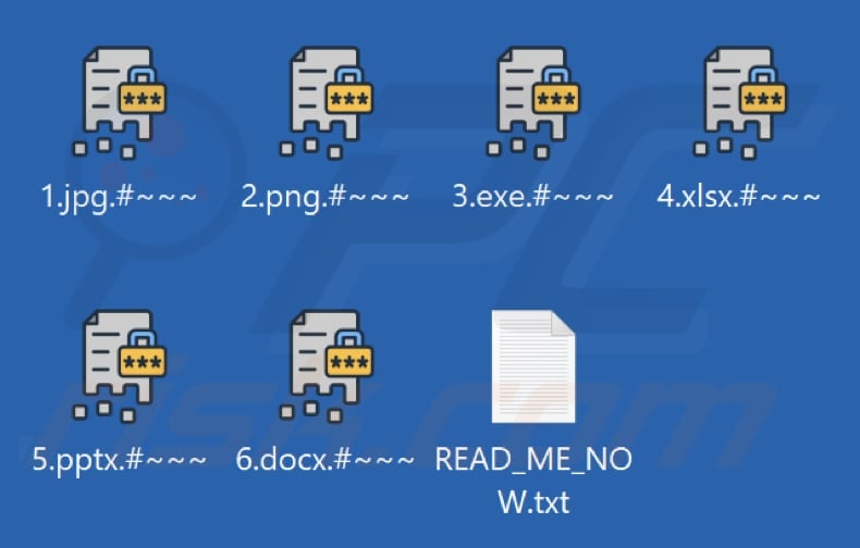 Mit Kyber-Ransomware verschlüsselte Dateien (Erweiterung .#~~~)