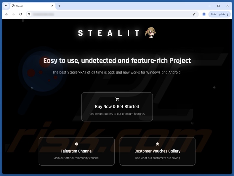 Stealit malware Website Promotion