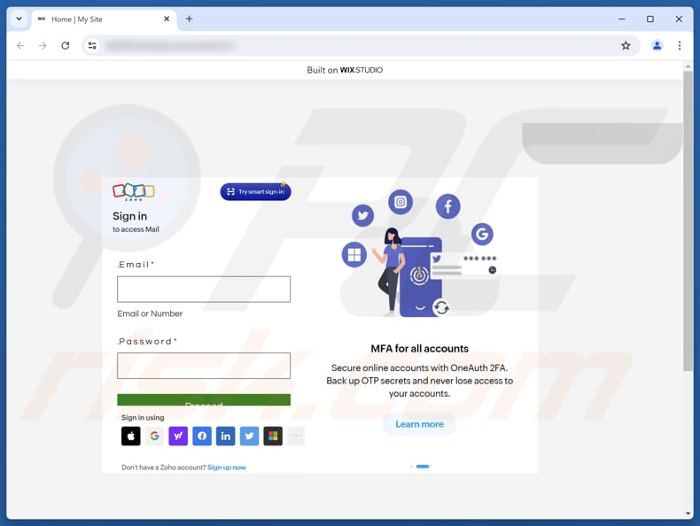 Zoho Mail + Wix Mail Studio Merger Upgrade Betrug Phishing Standort