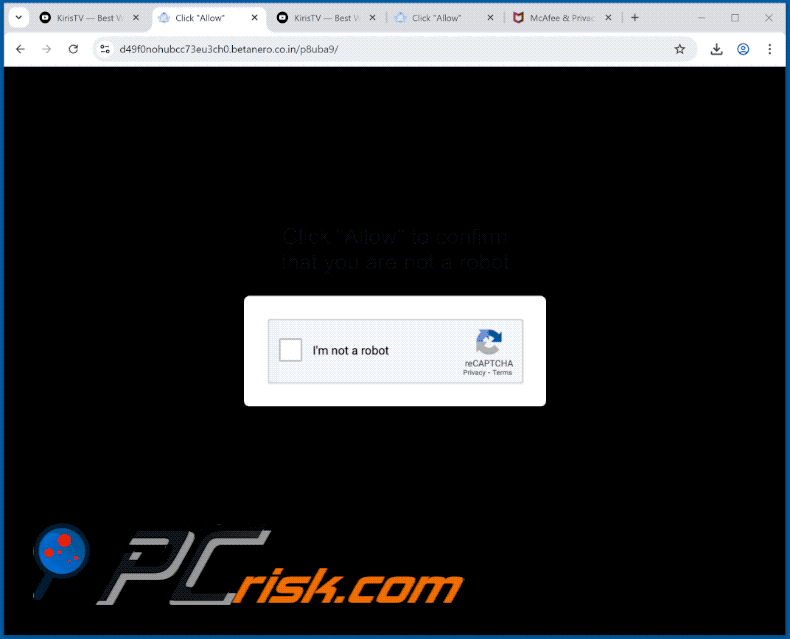 betanero.co[.]in website Aussehen (GIF)