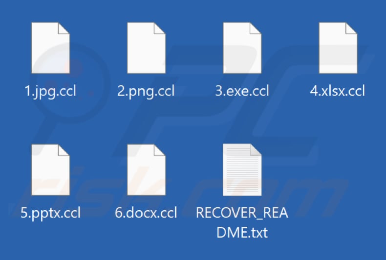 Mit CCLand-Ransomware verschlüsselte Dateien (Erweiterung .ccl)