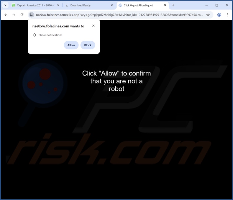 folacines[.]com pop-up Weiterleitungen