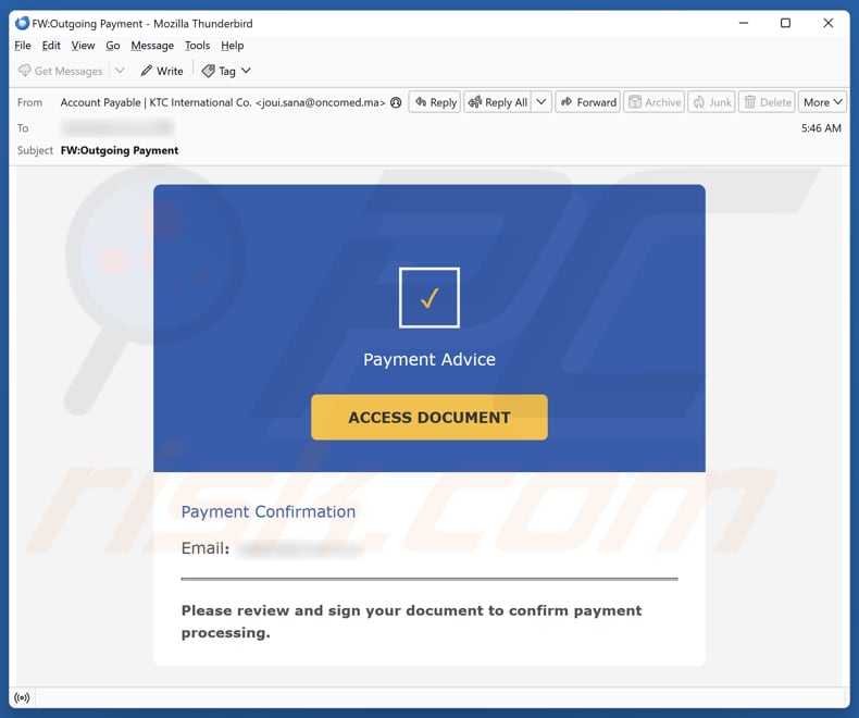 Email Account Failure Notice E-Mail Spam Kampagne